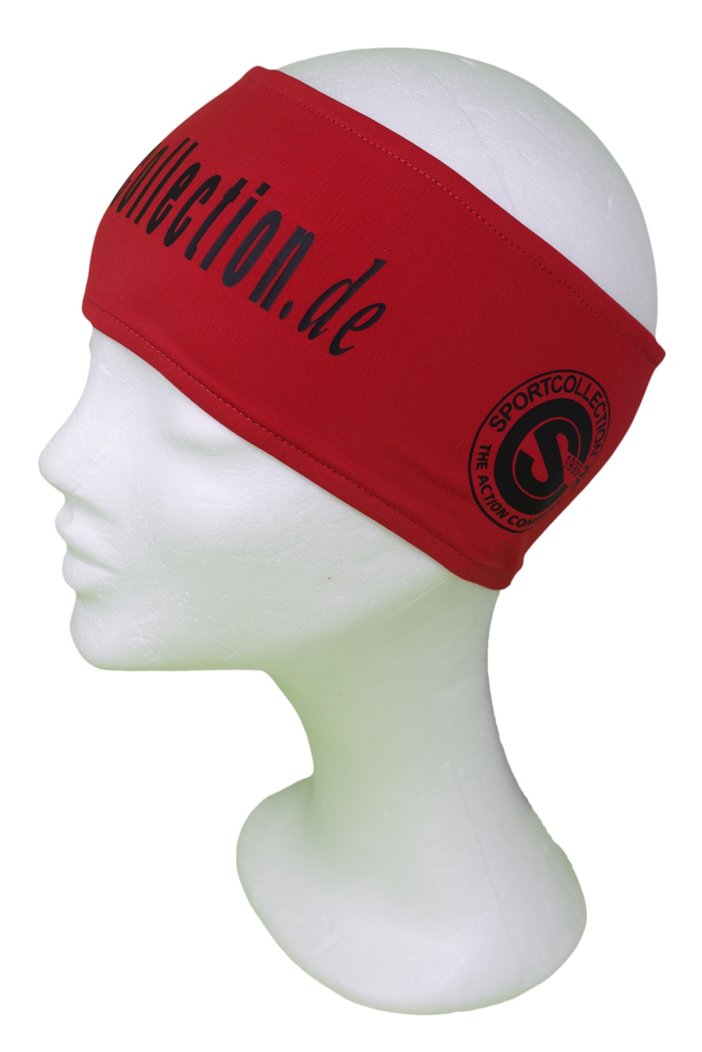 Stöhr Stirnband Rot-Schwarz-Text-Groß-Logo