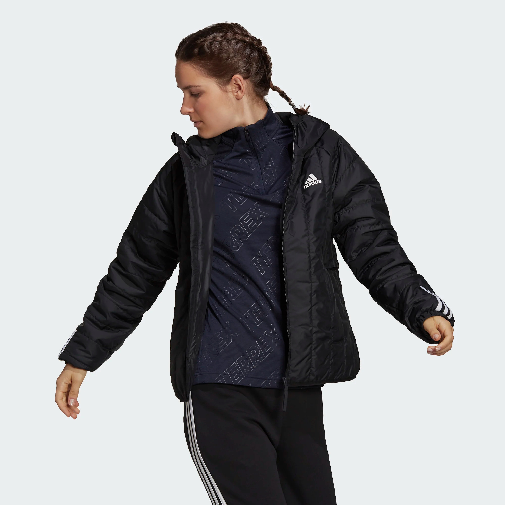 adidas Itavic 3-Streifen Light Hooded Jacke
