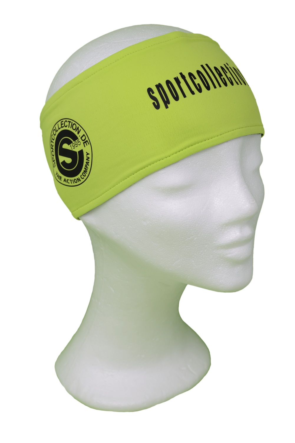 Stöhr Stirnband Limette-Schwarz-Text-Logo