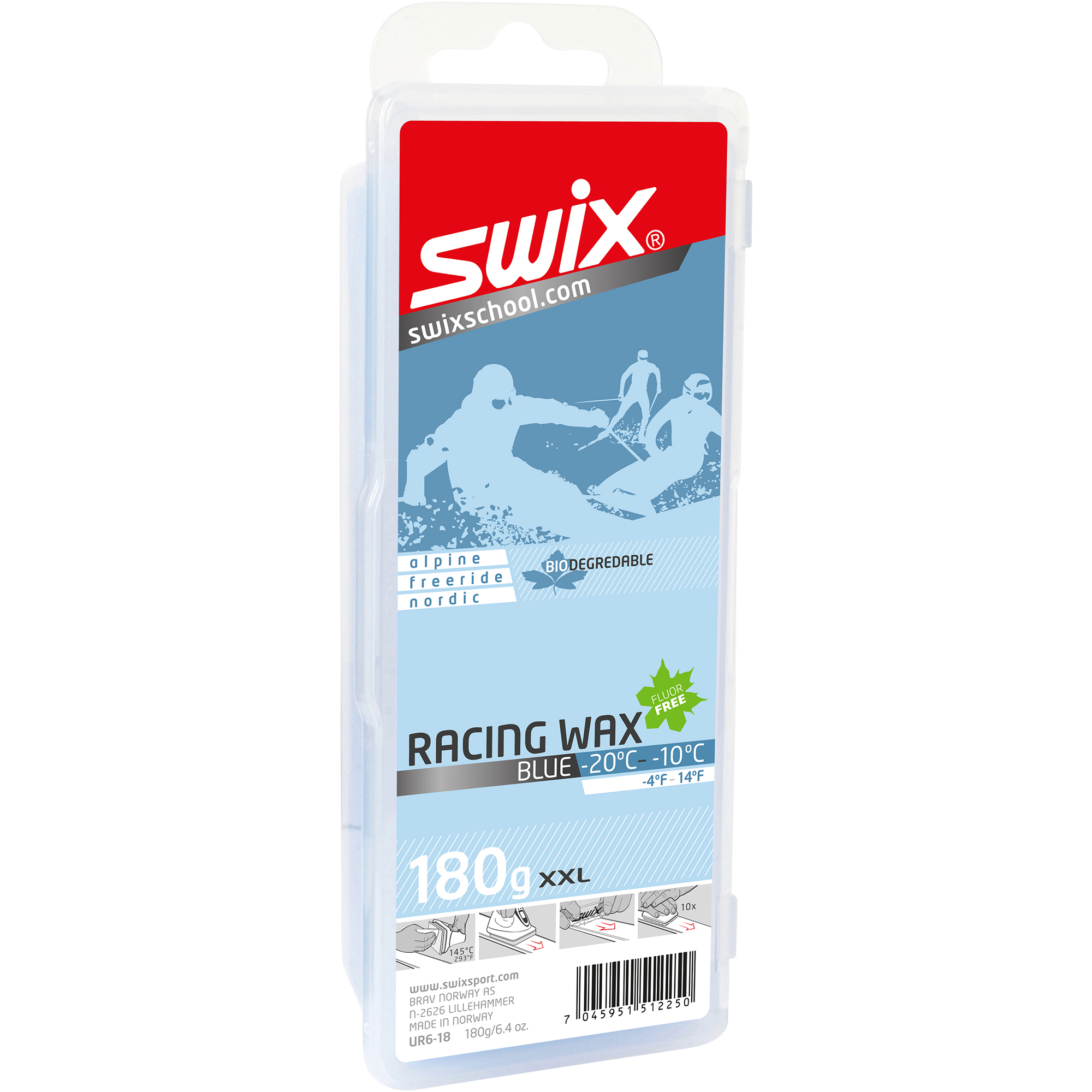 SWIX UR6 Bio Racing Wax Blue, 180g