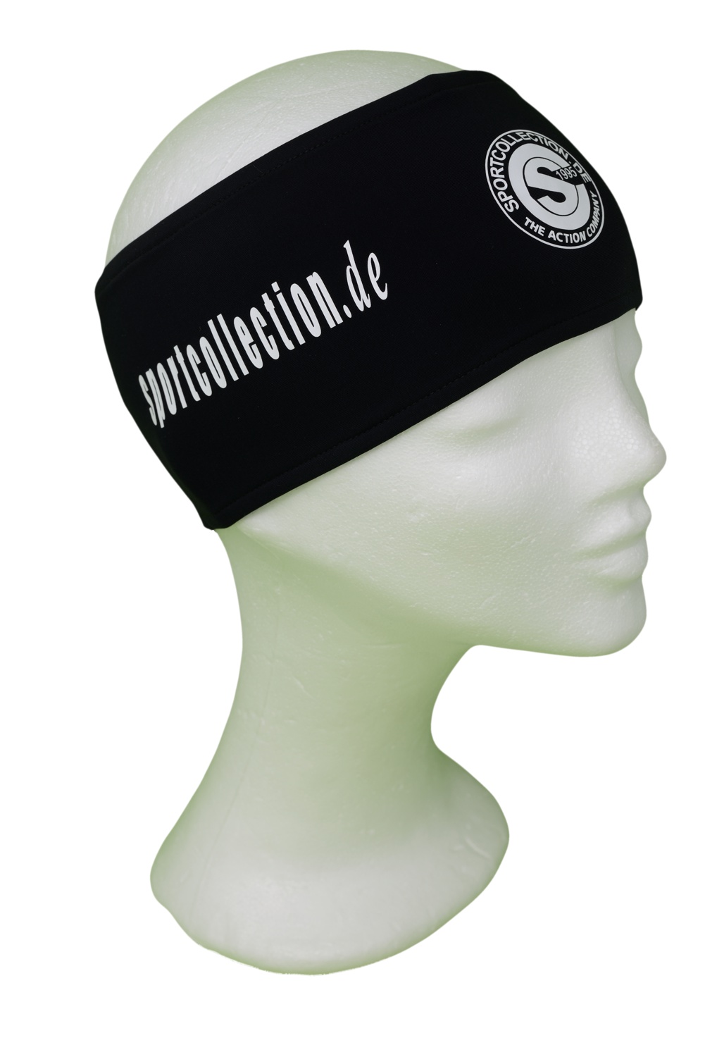 Stöhr Stirnband Schwarz-Weiß-Logo-Text
