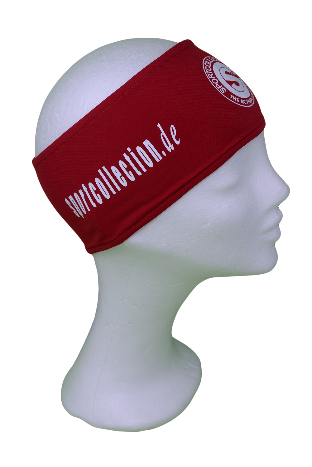 Stöhr Stirnband Rot-Weiß-Logo-Text