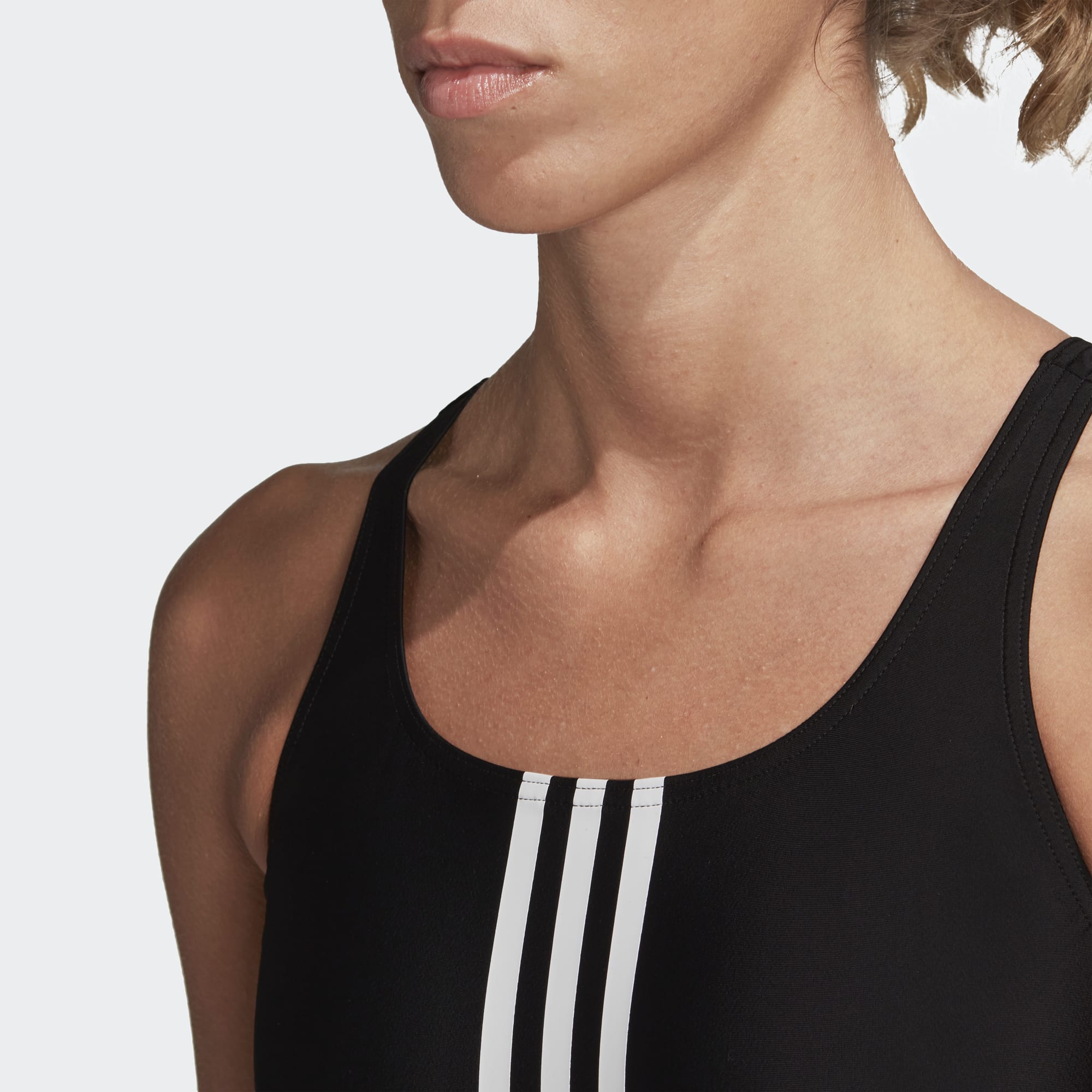 Adidas SH3.RO Mid 3-Streifen Badeanzug - schwarz/weiß