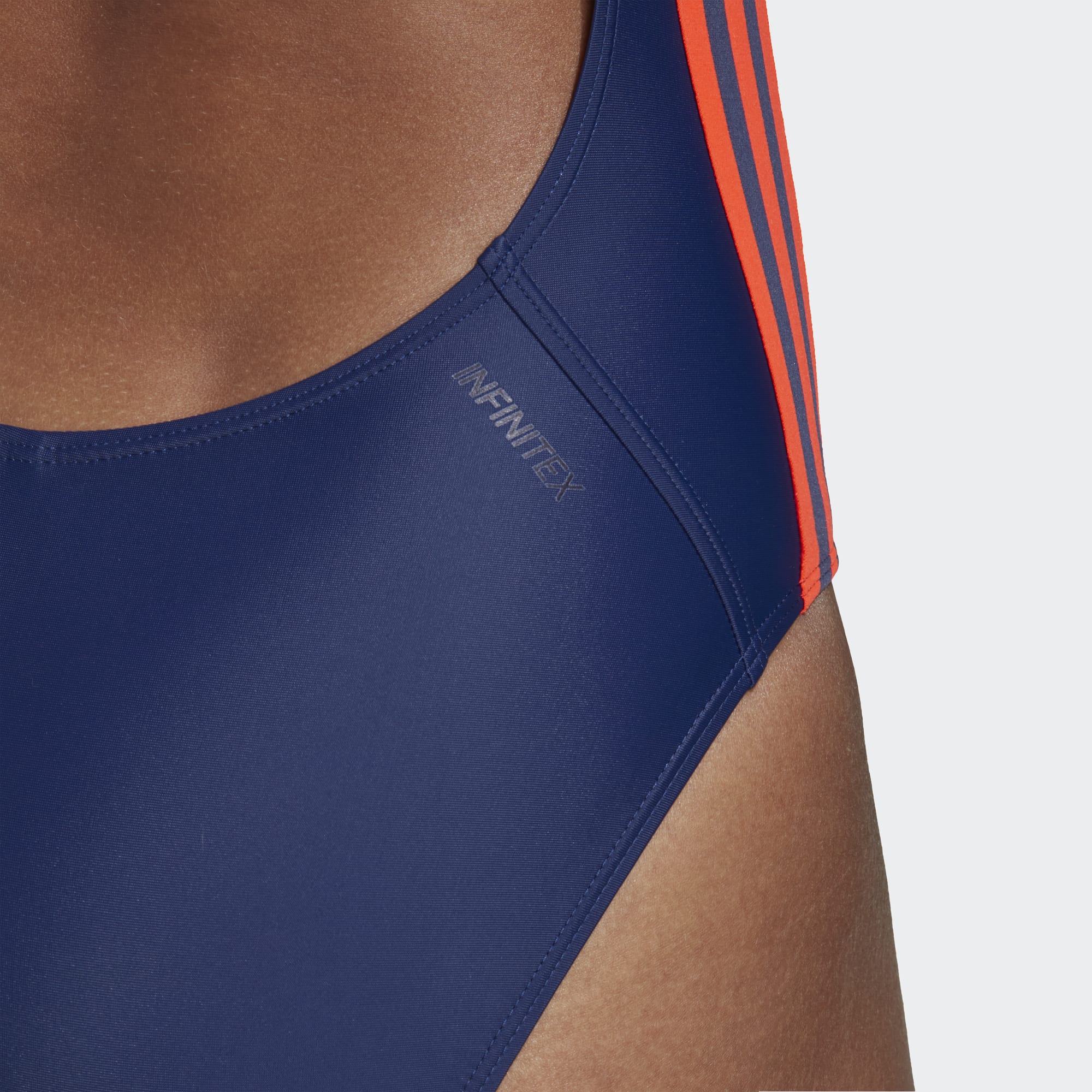 Adidas Athly V 3-Streifen Badeanzug - blau